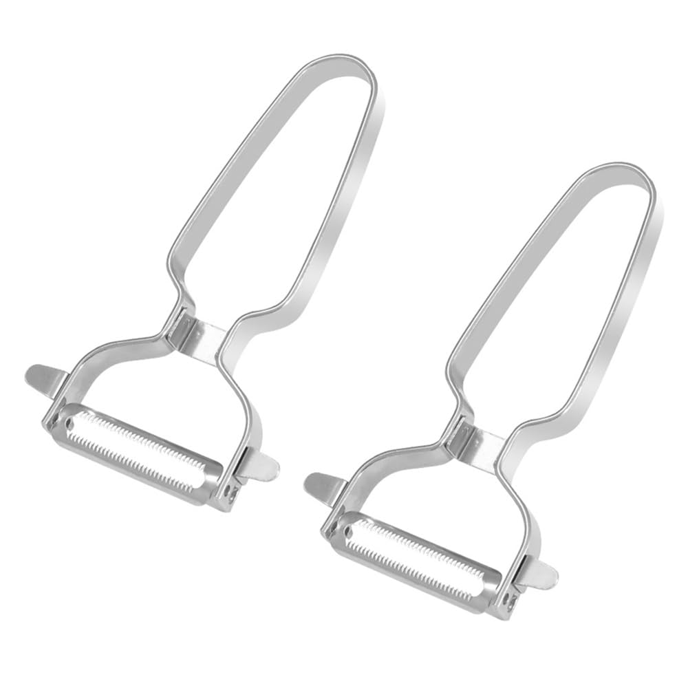2 Pcs Potato Peeler, Stainless Steel Vegetable Peeler, Y-Shaped Swivel Speed Peeler for Kitchen Home, Serrated Blade Edge (Small)