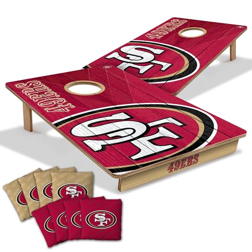 Image of YouTheFan NFL 2' x 3' Wood Cornhole Game with Logo Bags