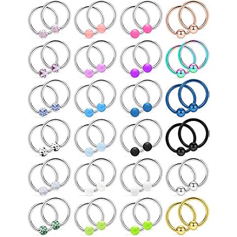 Ftovosyo 48PCS Surgical Steel Nipple Rings Cover