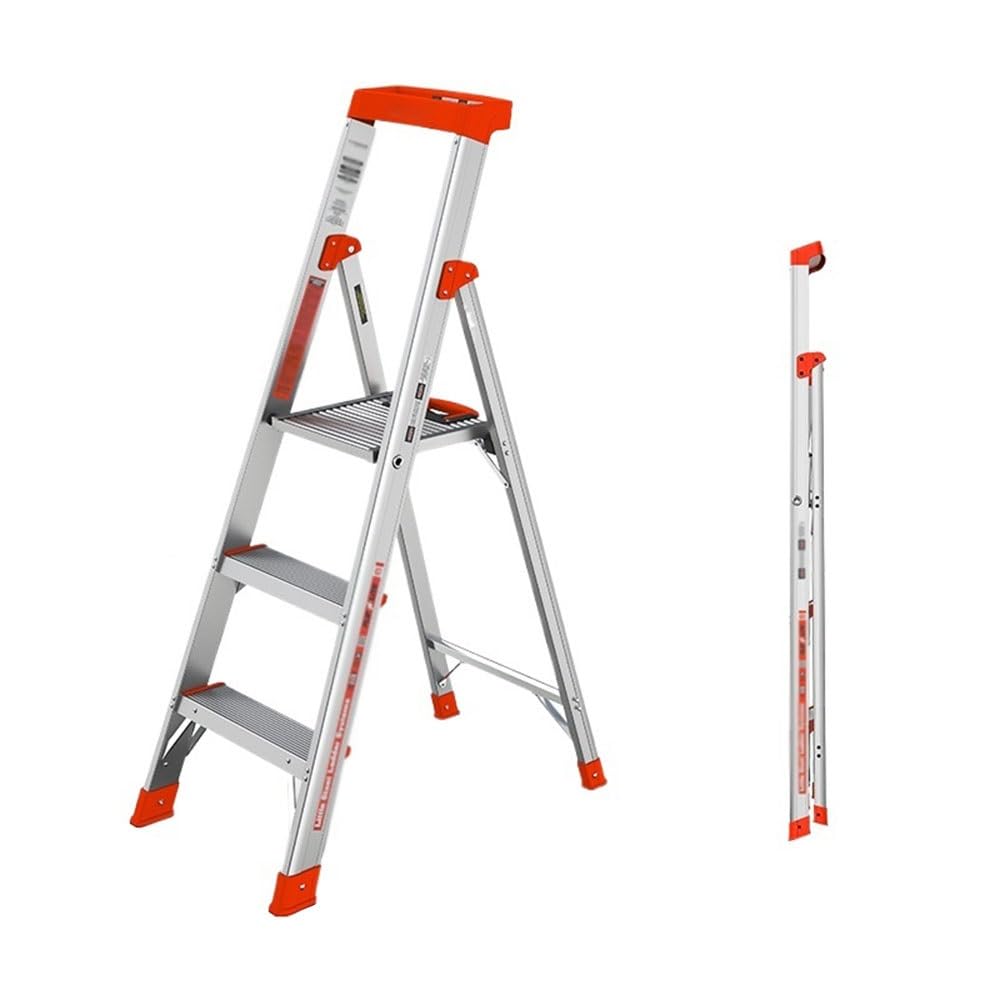 step ladder Home Folding Step Ladder - Climbing 3 with Handrail Storage Tool Rack Stable Wide Steps garage step ladder