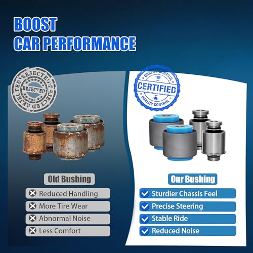 Image of 4PCS Rear Axle Suspension Bushing Kit Compatible with Ford Fusion Taurus Mondeo MK5 Edge Mustang 2013-2020, Replaces# FR3C3C270AA F2GZ-5A638 F2GC5K653AXB