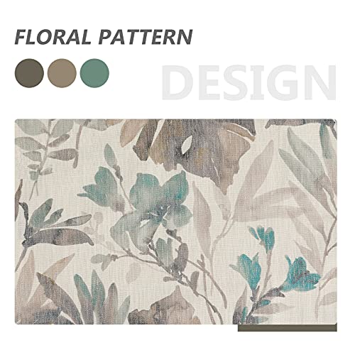 Image of MYSKY HOME Linen Style Curtains 95 Inch Length Semi Sheer Light Filtering Curtains for Living Room /Bedroom Floral Printing Window Treatment Grommet 2 Panels,Brown and Natural