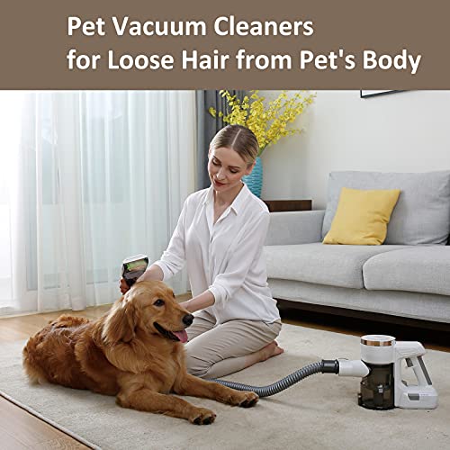 Defurry Cordless Pet Vacuum Cleaner with Grooming Brush for Dogs and Cats, Professional Shedding Tool Kit with Stainless… - Image 3