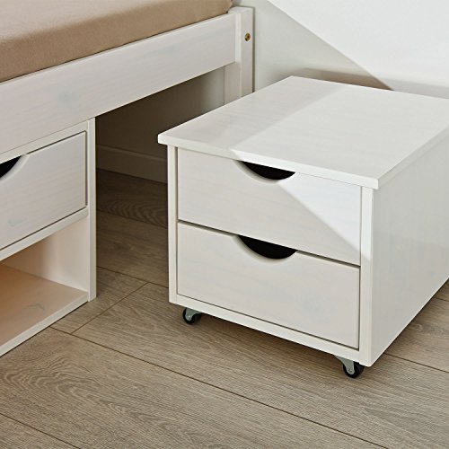 Cama Casal Multifuncional Madeira Maciça 6 Gavetas Charme Inter Link Branco Lavado