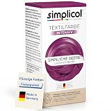 simplicol Textilfarbe intensiv Sinnliche-Beere 1er Pack | Textilfarbe Waschmaschinenfest | Flüssige Farbe & Fixierpulver mit Salz | Stofffarbe zum Neufärben, Umfärben & Auffrischen