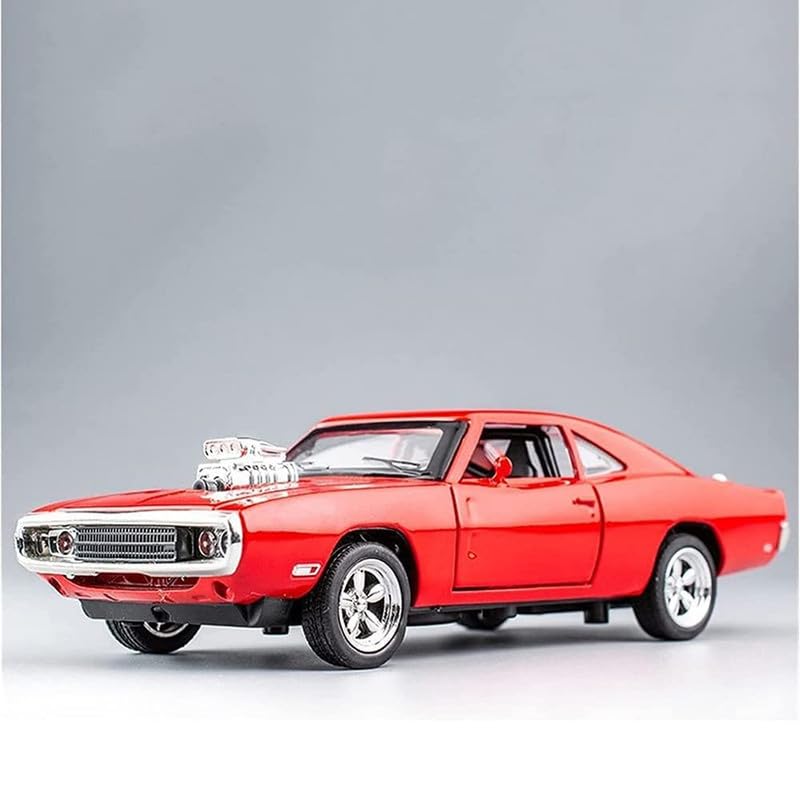 Image of Kids Model 1:32 FF8 Die Cast Metal Car Pull Back Action Opening Doors with Realistic Engine Sound Lights Toy Car Gift for Boys - Red