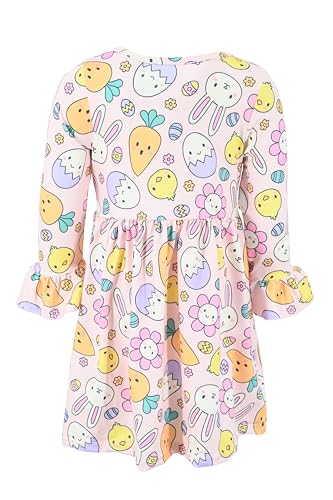 Image of Girls Long Sleeve Ruffled Dresses for Toddlers and Kids
