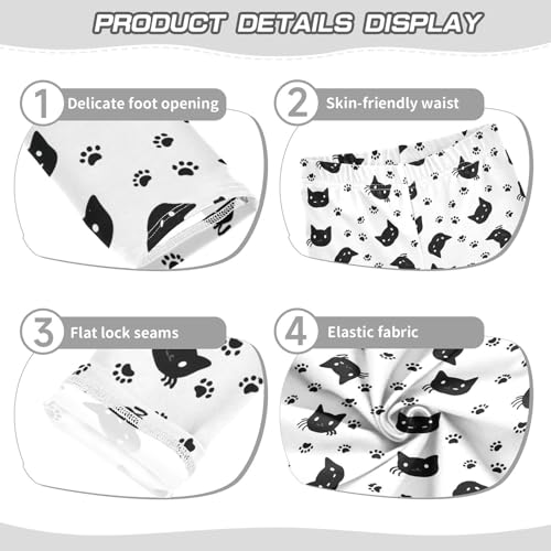 Girls' Leggings Cute Cat Black and White Kids Yoga Tights Pants 1 Pack 23023223