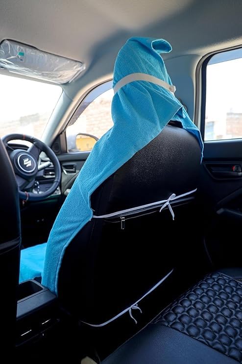 Image of Car Seat Towel Cover, Universal Size 76x152 cm, Soft and Comfortable Seat Protector for All Cars, Single Pack of 1 (1, Car Sky Blue, 30x60inc.)