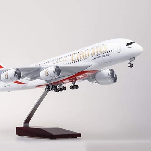 Avión modelo Airbus A380 de 16,317.9in con rueda con luces