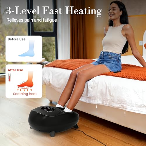 Image of CuPiLo Foot Massager with Heat, Upgraded Full Foot Massage for Neuropathy, Deep Tissue Shiatsu Feet Massager, Remote Control Multi-Level Settings