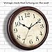 HYLANDA Wall Clock, 9 Inch Silent Non Ticking Classic Battery Operated Clocks, Decorative for Living Room, Bedrooms, Bathroom, Kitchen Office (Bronze)