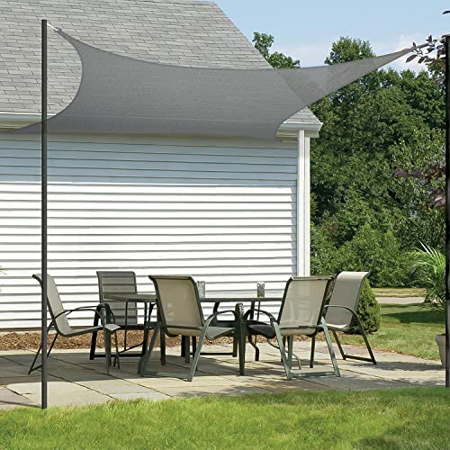 Image of HIPPO Shade Sail 9.5 Feet X 5 Feet Sun Shade 85% UV Block for Canopy Cover, Outdoor Patio, Garden, Pergola, Balcony Tent (Grey-Black)
