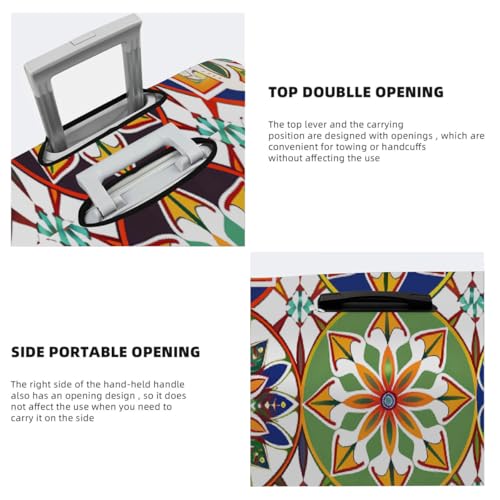 Ethnic Flower Mandala Stretchable Luggage Covers for Suitcase TSA Approved, Dust Proof and Scratch Resistant Travel Luggage Protector for Carry On (22-24 in)4