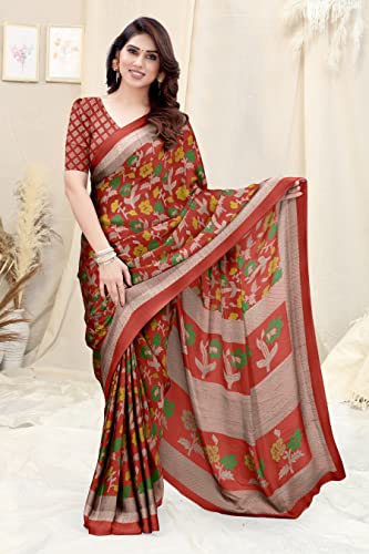 Image of MIRCHI FASHION Saree for Woman Chiffon Floral Printed | Lightweight Daily Wear Women's Sari with Unstitched Blouse Piece (Available in 20 Colors)
