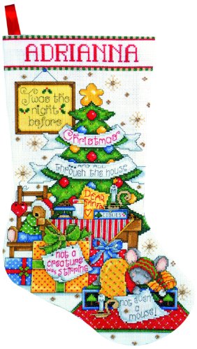 Design Works Crafts Sleepy Mouse Counted Cross Stitch Stocking Kit Multi Pest Repeller v.323