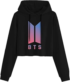 FUNKY MONKEYWomen Cotton Crop Hoodie BTS