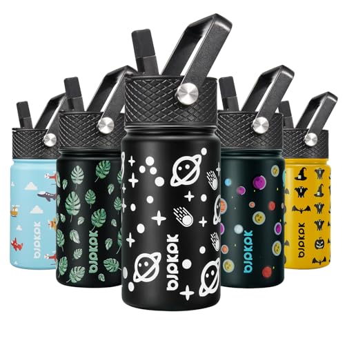 Image of BJPKPK Insulated Water Bottle, 15oz Stainless Steel with Straw Lid