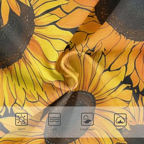 Sunflowers Yellow Black Girls Underwear Toddlers 2t Cotton Girl Panties Cute Artistic Kids Briefs Undies3