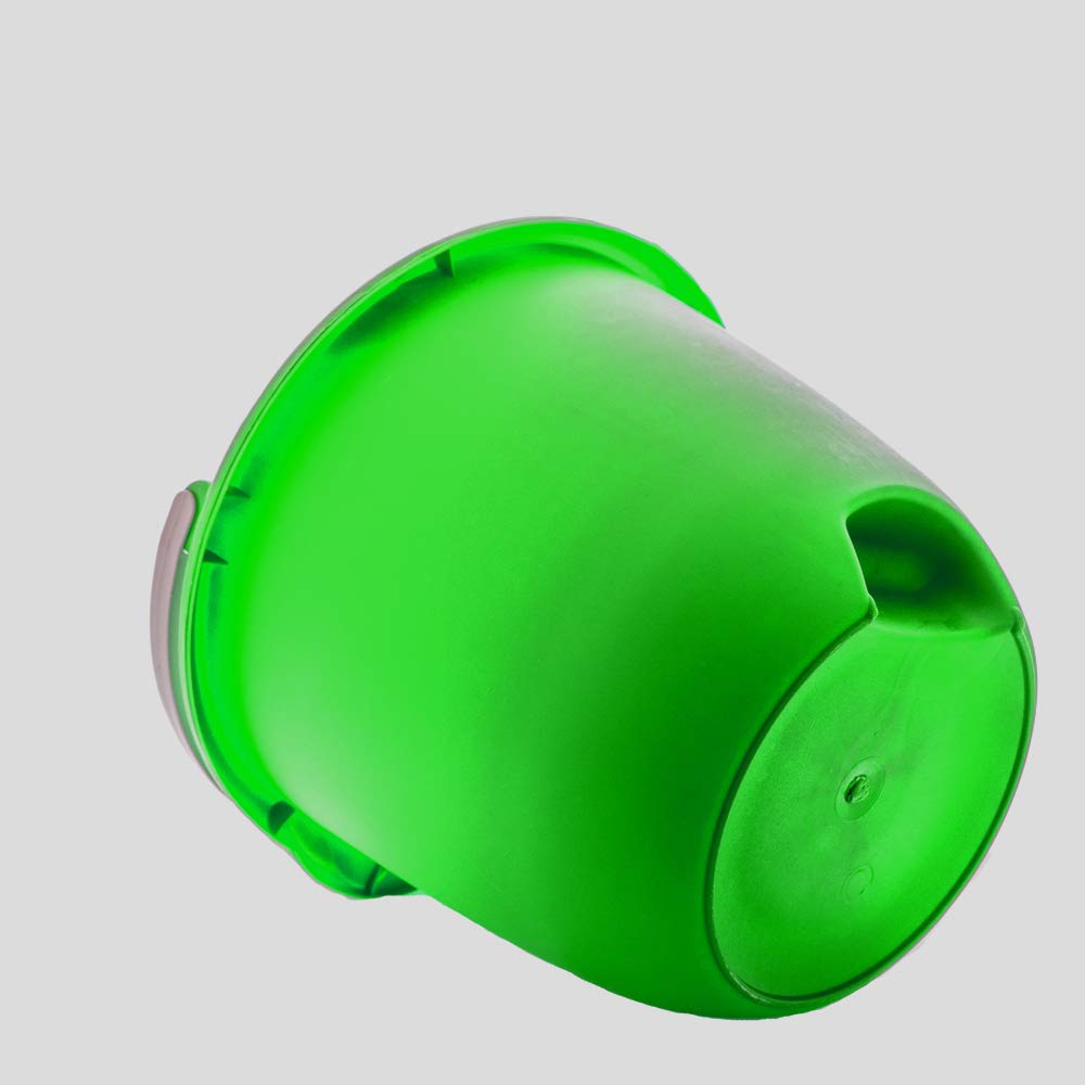 Buckets ECO-Plastic, Made in USA, 5 Pack, with Ergonomic Bottom and handling 2,5 Gallon. Green Color. 5 Pack