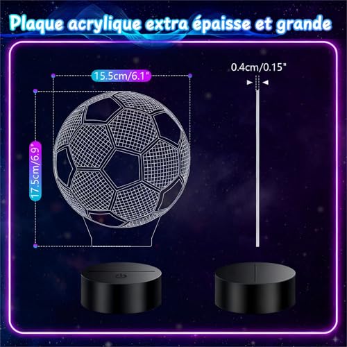 Veilleuse 3D Football 16 Couleurs + Télécommande Polemera