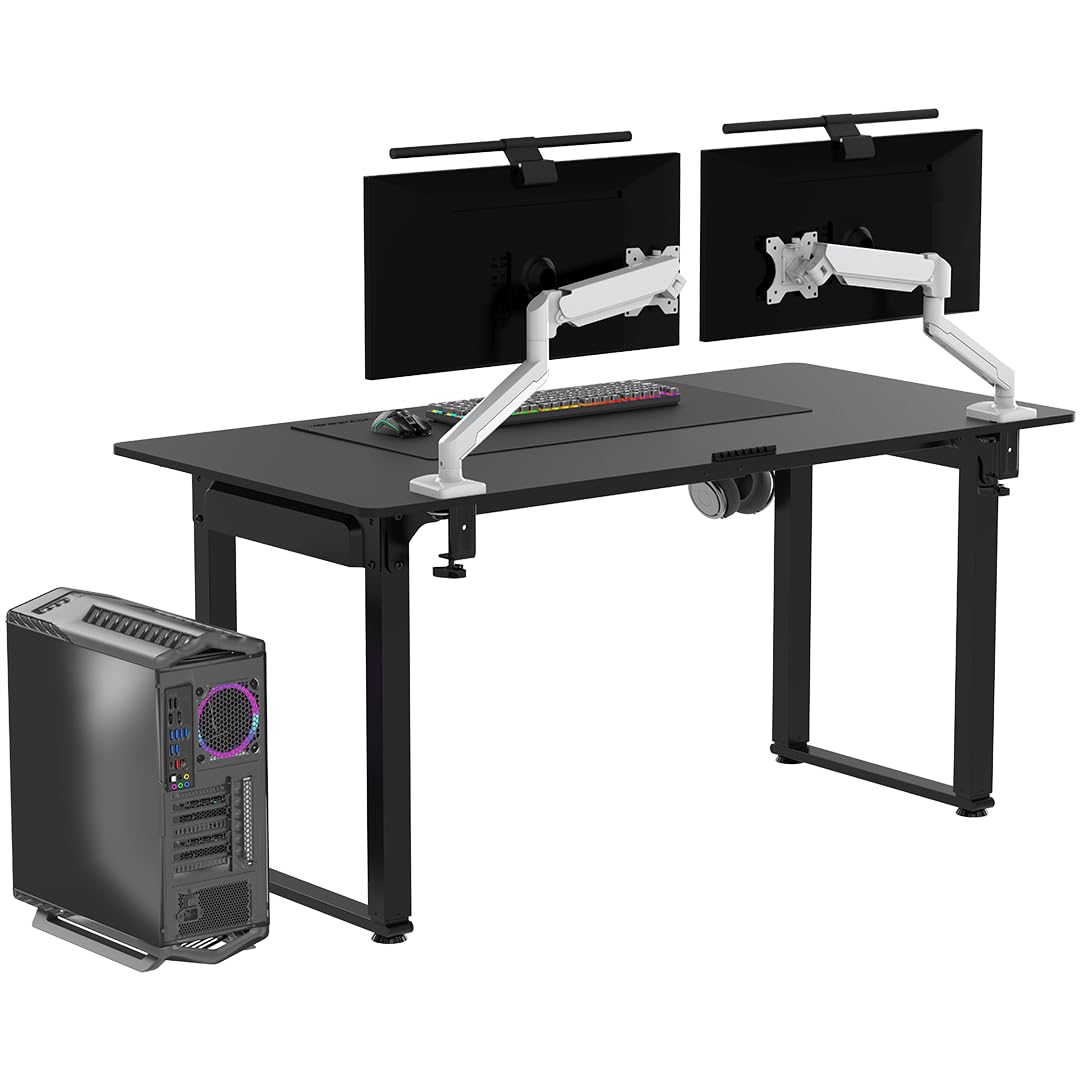 ULTRADESK Uplift V2 Computertisch Gaming Tisch Schreibtisch, Stahlkonstruktion, Platz für DREI Monitore, Elektrische Höheneinstellung, Beinfreiheit und mehr, Inklusive Zubehör, 160 x 75 cm, Schwarz