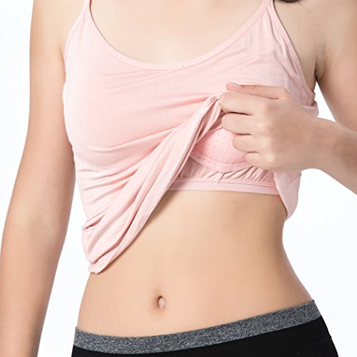 Image of Ibeauti Womens Camisoles Tops with Built in Padded Bra Basic Breathable Tank Top
