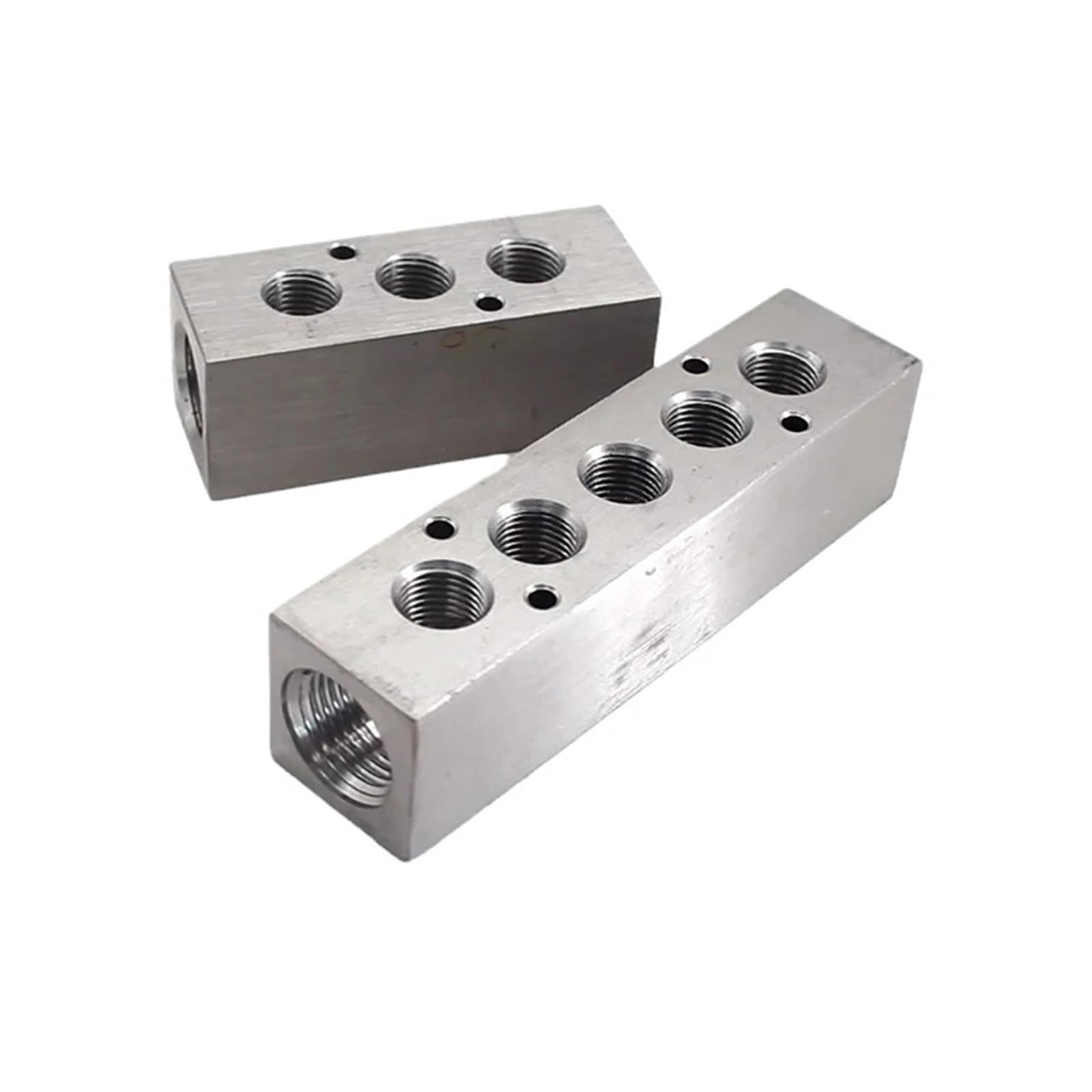 Sistema de lubricación de válvulas Separador de Acero Inoxidable 1/2 "PT Puerto roscado 2 3 4 5 6 7 8 9 10 vías 1/2 Conector de distribución de colector de Aire neumático(6 Way 8 Holes)