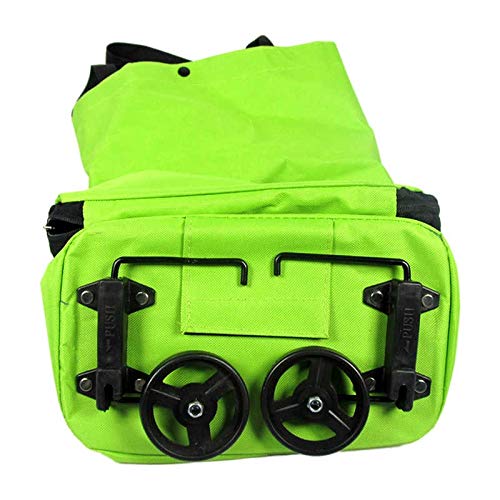 Einkaufstrolley Oxford-Stoff-Einkaufswagen Tragbarer zusammenklappbarer Trolley Bag Trolley Wheel Rolling Green Pulley… – Bild 4