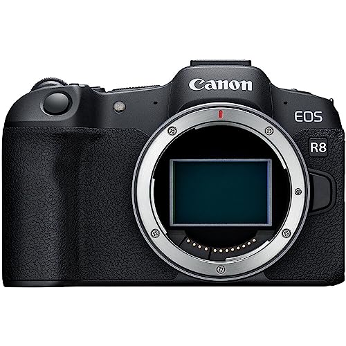 Image of Canon EOS R8 Mirrorless Camera | 24.2MP Full Frame Sensor 4K 60p Video | Compact Lightweight Hybrid Camera for Travel and Content (5803C002) + Canon RF 50mm f /1.8 STM Lens + 64GB Card + Bag