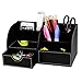 Itian 7 Vani portaoggetti Multifunzione PU Ufficio in Pelle da scrivania, Desktop Cancelleria Storage Box Collection, Penna/Matita/Cellulare Desk Forniture Organizer (Nero)