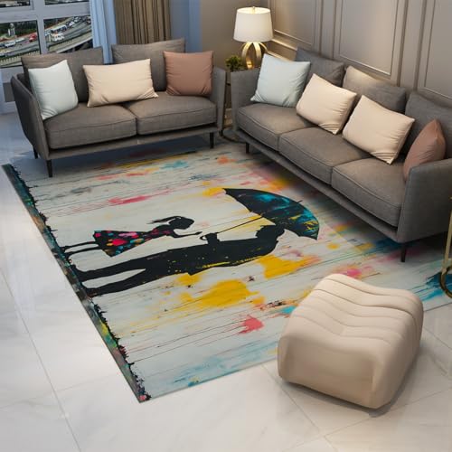 Tapis doux à poils bas lavable pour sol de salon moderne - 3