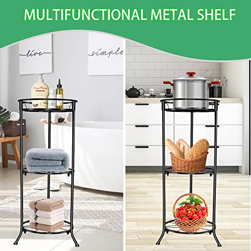 Omeuty Plant Stand Indoor Outdoor,3 Tiers 31 Inch Tall Plant Stands,Corner Metal Flower Potted Holder,Heavy Duty Flower Rack Shelf For Home Garden Balcony Patio (Black) #TOP7