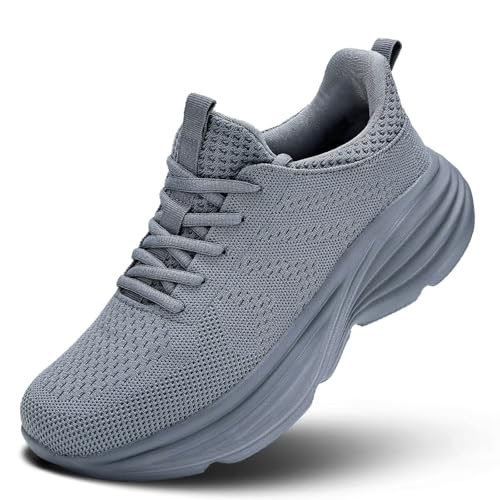 Image of WJA Men's Non Slip Walking Shoes Lightweight Breathable Casual Running Shoes Fashion Sneakers Mesh Workout Sports Shoes