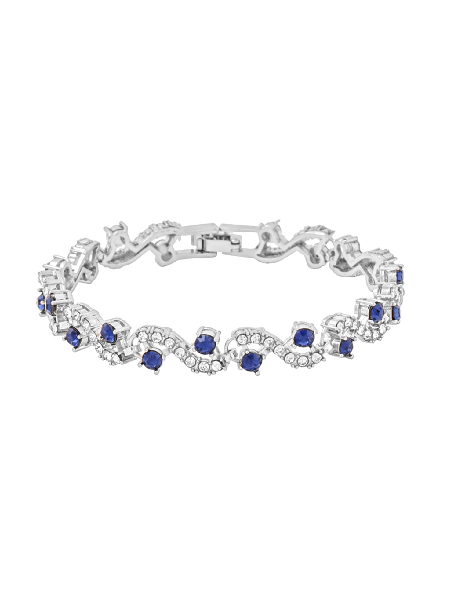 Yellow Chimes Women Crystal Bracelets | Silver Toned Bracelets For Women | Blue CZ Crystals Bracelet For Woman | Birthday Gift for Girls & Women Anniversary Gift for Wife (B00ZXN3STO) Amazon Price History, Amazon Price Tracker