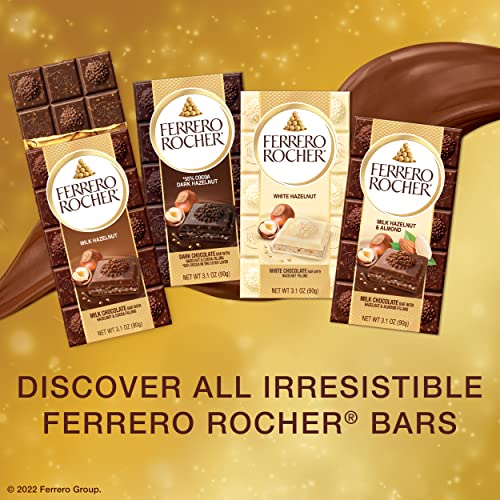 Ferrero Rocher Premium Chocolate Bars, Dark Chocolate Hazelnut Individually Wrapped, 3.1 Oz Each, 8 Pack #TOP4
