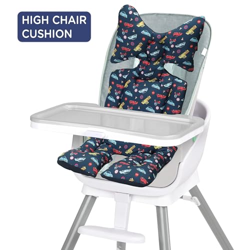 Image of Motherly Baby Stroller Seat Cushion | Reversible and Universal Fit Pad for Strollers, High Chairs, Car Seats & Rockers | Soft, Breathable Pram Liner with Secure Straps & Safety Belt Slot