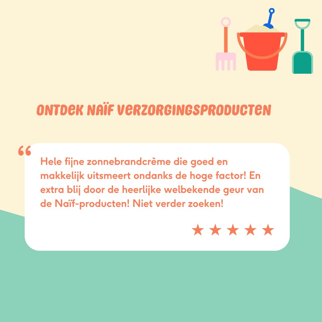 Naïf Crema solare minerale - per Neonati e Bambini - Protezione elevata - Resistente all'acqua - Vegano - SPF50-100ml