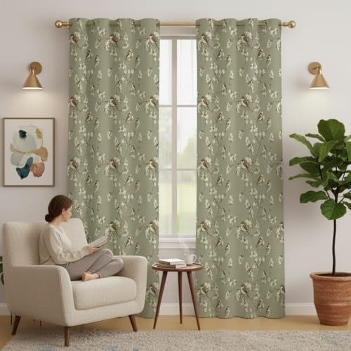 Image of STITCHNEST 'Florea Series' Premium Satin Room Darkening Curtains 7 Feet Long Set of 1 | Door Curtain 7 x 4 Feet | Blocks 70-80% Light | Ideal for Bedroom, Living Room & Home Decor