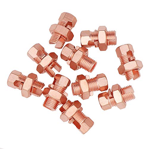 fuzbaxy10pcs solid copper split bolt connectorground wire clamp-6awg
