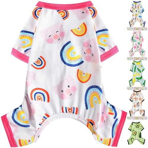 Sebaoyu Dog Pajamas for Small Dogs, Chihuahua Yorkie Teacup Costumes, Puppy Pjs Soft Stretchy Pet Pajamas Clothes, Dog Cat Outfit Clothing (XX-Large)