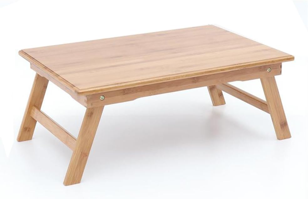 Utility Tables Laptop Table Bamboo Folding Bed Study desk Wood Low desks Square Tables Tea Table Small Table (Size : L60cm*L40cm*L24cm)