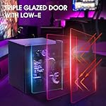 HCK 48L Mini Kühlschrank mit Glastür Leise 39dB, Cyberpunk Getränkekühlschrank mit Fernsteuerbaren RGB LED Lichtern, Flaschenkühlschrank, Mini Fridge 0-15°C für Gaming Deko, Minibar, Schwarz – Bild 5