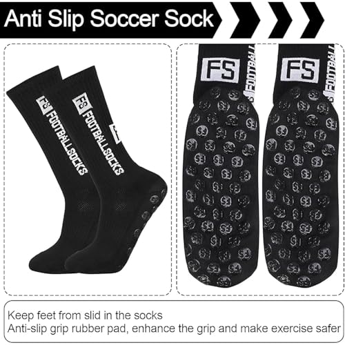 Image of Anti-Slip Sports Socks with Rubber Grip - High-Tech Breathable Cricket, Football, Yoga Socks for Men & Women | Athletic Socks for Gym, Running