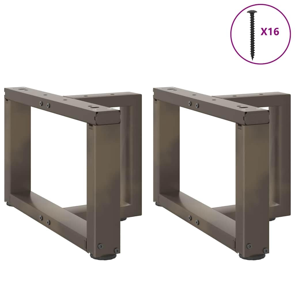 Gambe Tavolino T-Form 2 Pezzi Acciaio Naturale 50x25 cm