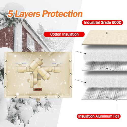 Image of Backflow Preventer Insulation Cover for Vacuum Breaker, 21 inchW x 16 inchH, Beige