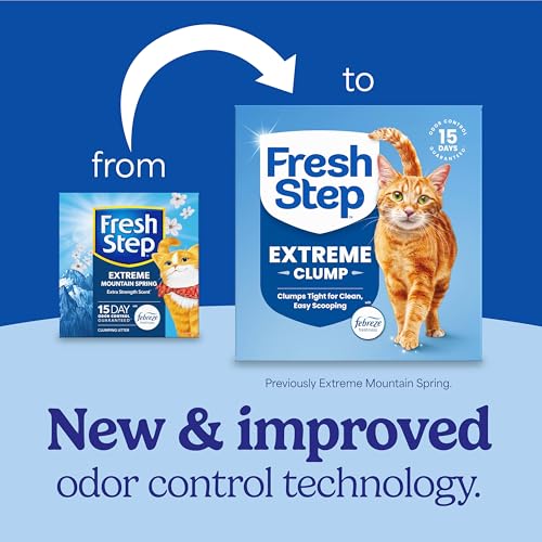 Image of Fresh Step Extreme Multi Cat Clumping Litter with Febreze Freshness, Low Dust, Odor Control with Ammonia Block Tech, Compatible in Automatic Litter Boxes, 14 lb. Box