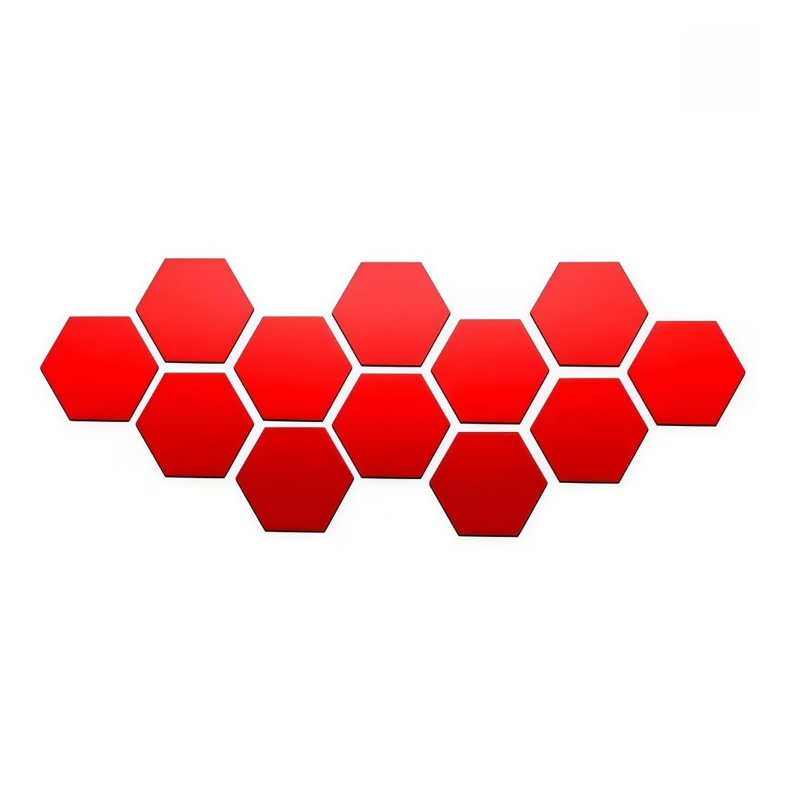 Hexagonal Mirror Wall Sticker 12Pcs Nordic Hexagon Mirror Wall Stickers Geometric Reflective Self-Adhesive Decals Room Brightening Decor(Red,S 80x70x40mm)
