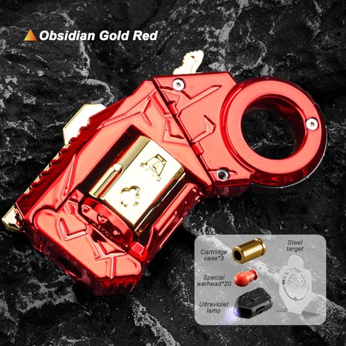 Image of Fidget Gun Toys for Adults, Metal Guns with Shell Ball Target Sight Funny Toys Alloy Stress Anxiety Relief Office Toys (Red)