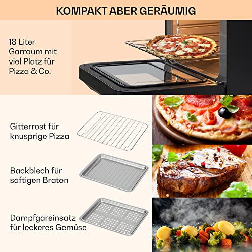 Klarstein 18 L Heißluftfritteuse, Airfryer mit Dampf- und Trocknungsfunktion, Schnelle Heissluftfriteuse XXL, Timer, 10 Programme, Air Fryer zum Luftfritieren, 2450W Fritteuse Heissluft ohne Fett – Bild 6